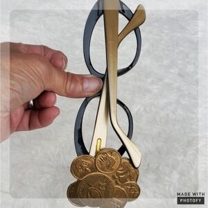 Vintage Brass  eyeglass‎ holder/ scarf accessory